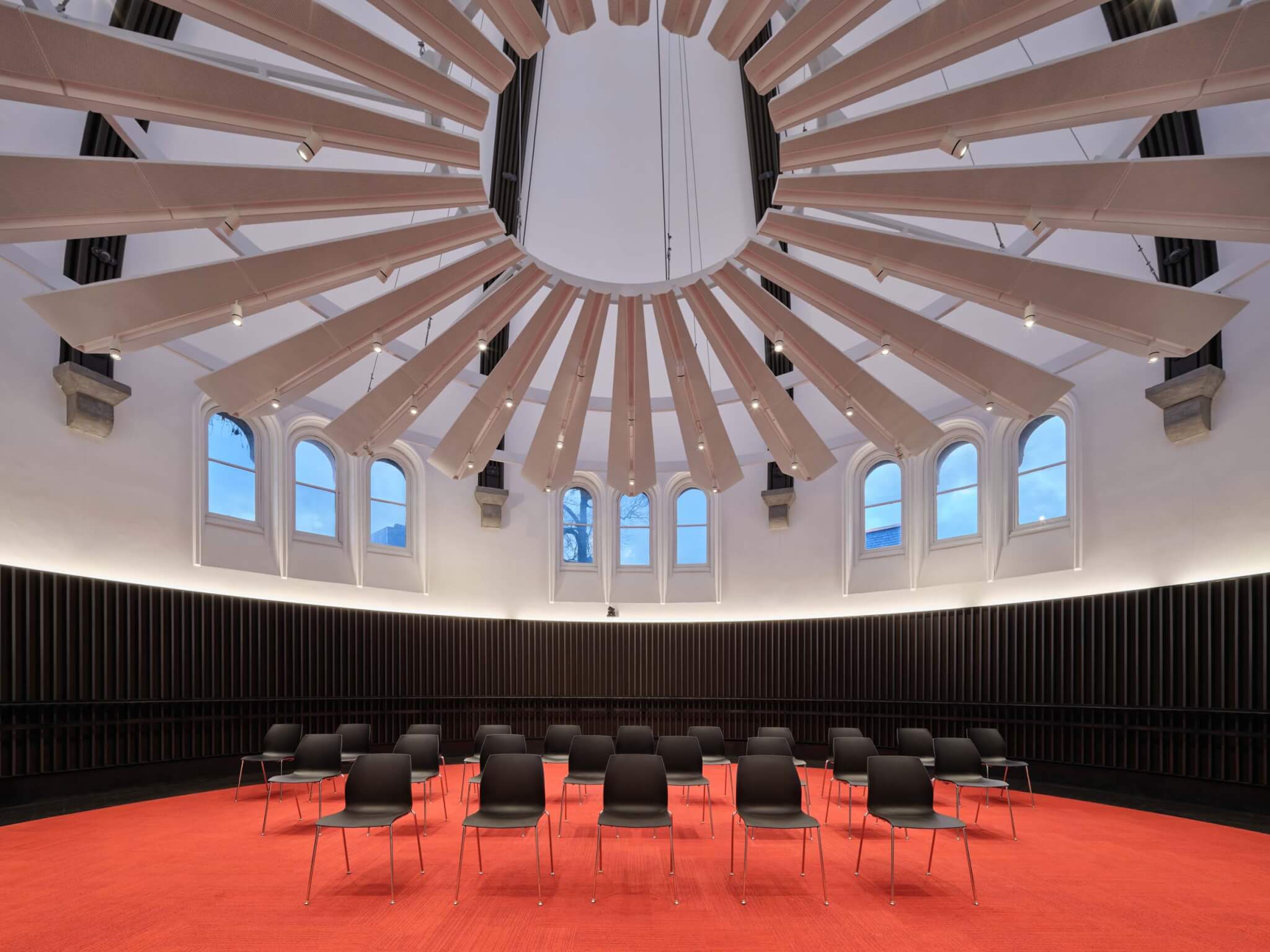 red carpeting in University College at University of Toronto library