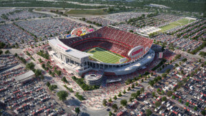 aerial view of Kansas City Chiefs stadium