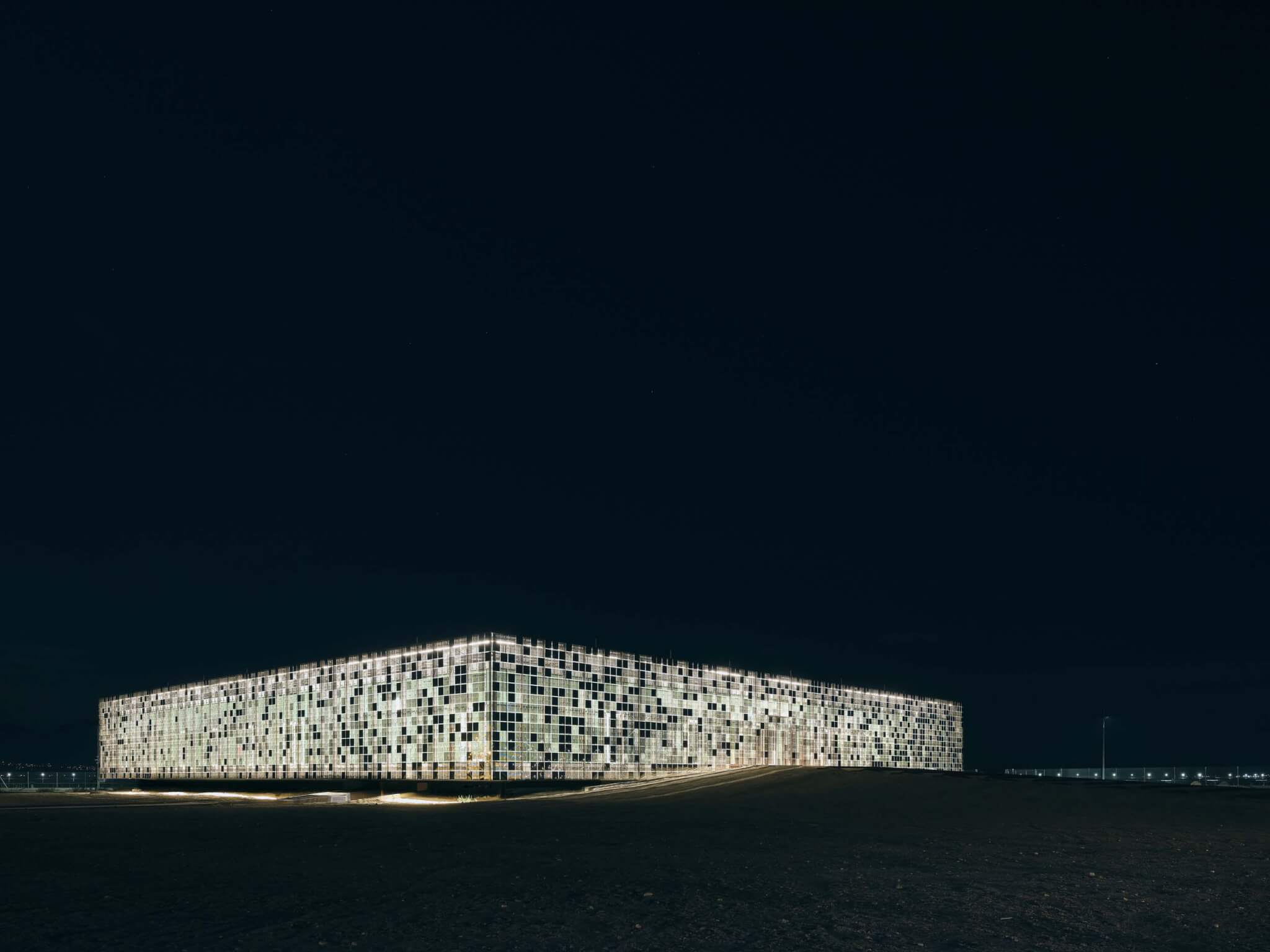 Kalyon Karapinar Central Control Building at nighttime