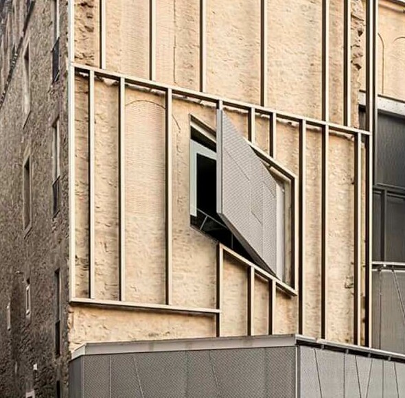 parallelogram-shaped window